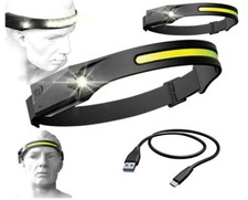 Lampe Torche Frontale Puissante Rechargeable Avec Batterie  Lumens Etanche NEUF