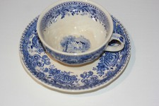 Tasses à café et soucoupes en porcelaine bleu Villeroy et Boch Burgenland