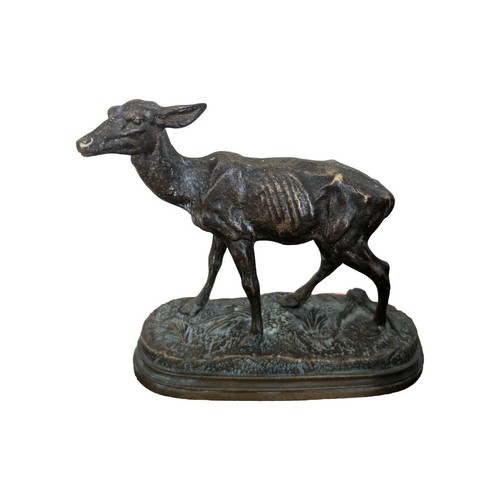 Bronze ancien biche signé - bronze,