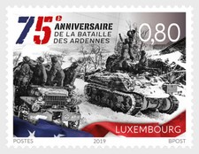 Luxembourg 2019 75th Ann Battle Ardennes soldier tank jeep military war ww2 1v 