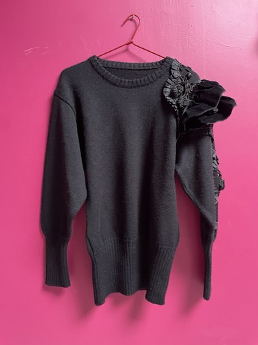Pull noir goth vintage - , laine