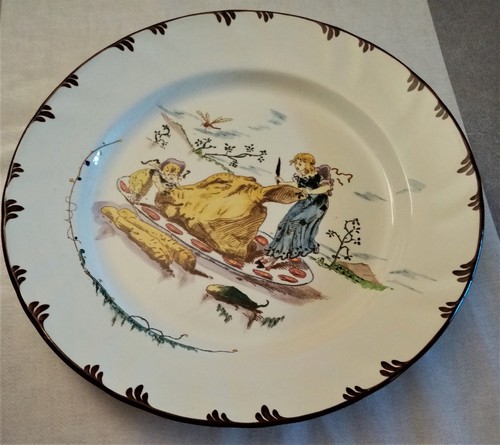 Grand plat rond faience creil - grand,