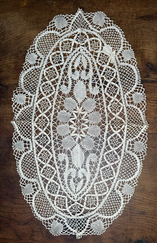 Dentelle ancienne ovale - dentelle, -ovale