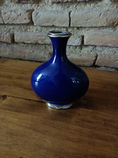 Vase Gourde En Porcelaine Bleue De Sèvres Paul Milet Monture En Vermeil minerve