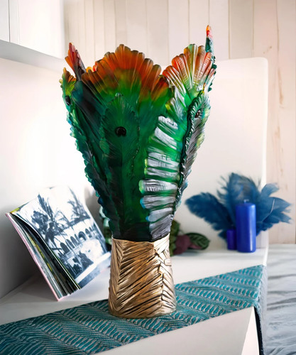 Daum fleur paon vase - fleur, magnum