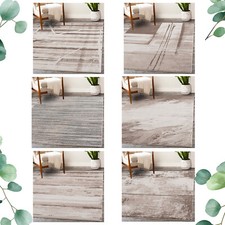 Tapis Salon Braun Beige Poil Ras - Vintage Résumé Modèles