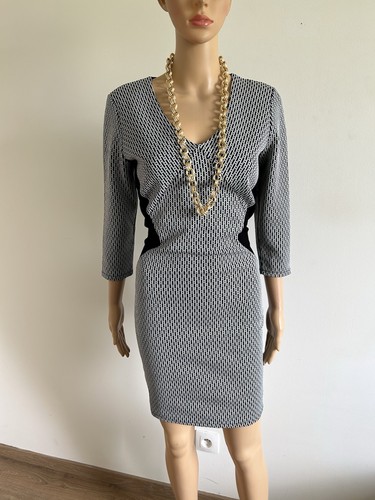Robe noire blanche morgan - robe,
