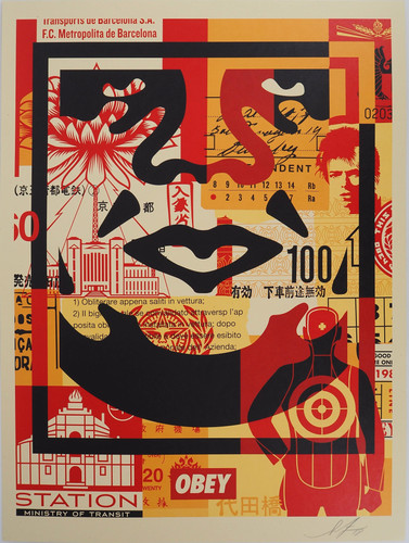 Shepard fairey face - (obey),