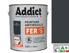 Peinture fer glycéro antirouille gris anthracite brillant 2.5L ADDICT ral 7016 d