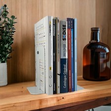 Serre livres métal blanc - -,
