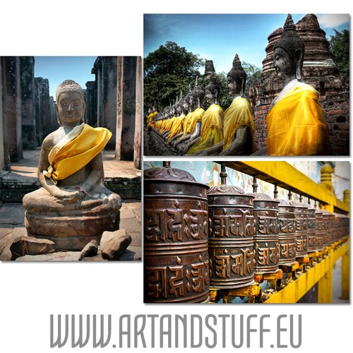 Golden tranquility tableau - golden,