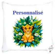 Housse de Coussin Roi Lion Personnalisé le prénom de votre Choix.,