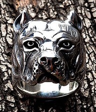 PITBULL DOG HEAD 925 STERLING
