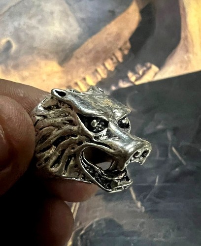 Bague tête lion - tête, de