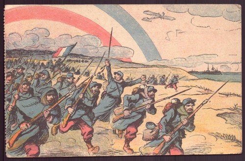 Soldats français à - cp,