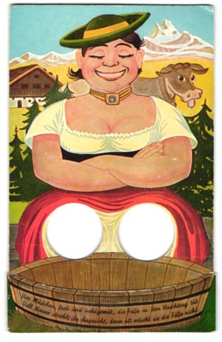 Carte postale mécanique femme
