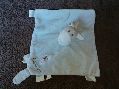 Doudou plat âne gris bleu - doudou,