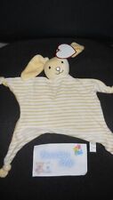 doudou plat lapin jaune rayé