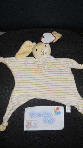 Doudou plat lapin - plat, rayé