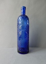 grande bouteille en verre bleu