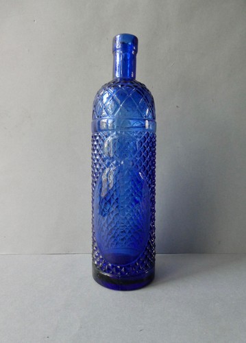 Grande bouteille verre - verre, bleu