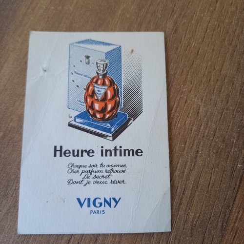 Ancienne carte parfumée heure - ancienne,