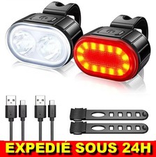 ✅ Ensemble Feux Vélo LED USB Étanche VTT Route Sécurité Nuit Jour Lampe Lumière