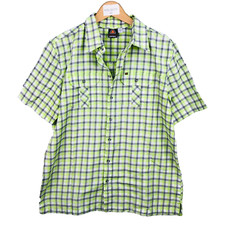 Icepeak Chemise Homme 54/XL Gris Vert Carreaux Manches Courtes Poches Poitrine