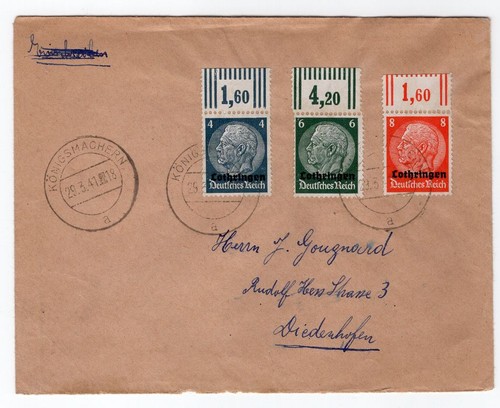 Lorraine 5or sur lettre - lorraine, 2,4,5or