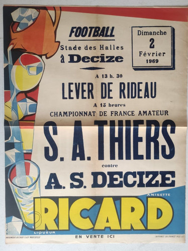 Affiche ancienne football - affiche,