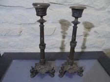 bougeoirs bronze anciens serpent qui monte pied feuille de vigne pattes de lion