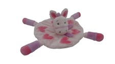 Doudou cheval plat rose violet