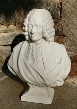 Buste,Statuette de Voltaire en biscuit de porcelaine,XVIIIeme,French porcelain 