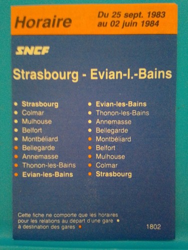 Horaires strasbourg evian - strasbourg, les
