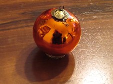 Ancienne boule de Noël boule de sapin de Noël boule Biedermeier - Meisenthal - orange -2-