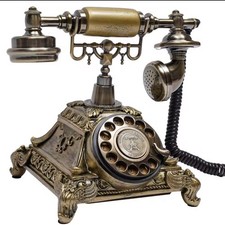 Téléphone rétro antique européen 🎩 Vintage déco bureau à cadran rotatif