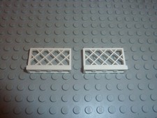 2 x LEGO White Fence ref 3185 / set 6316/6267/146/6938/6379/540/356/1966/6551...