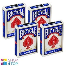 4 Decks Bicycle Rider Blue Double Back No Face Magic Tricks Cartes Neuves