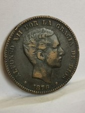 10 CENTIMOS 1878 ALPHONSE XII ESPAGNE / DIEZ CENTIMOS ALFONSO XII SPAIN