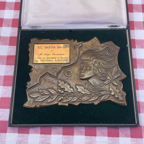 Rare plaque bronze football - plaque,