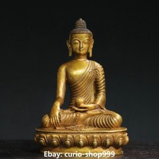 7.8" Old Tibet Bronze Gilt