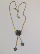 Collier vintage pendentifs fleurs émaillées Les néréides