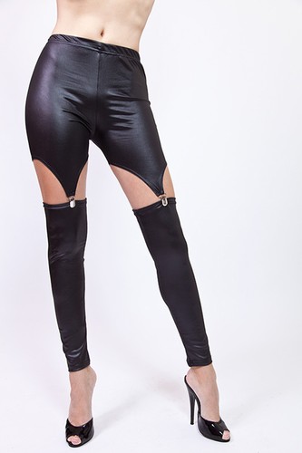 Leggings cuir look - en,