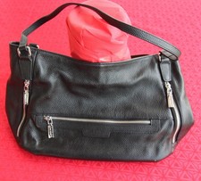 MAC ALYSTER SAC A MAIN CUIR GRAINE NOIR PORTE MAINS OU EPAULES - EXCELLENT ETAT