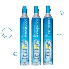 sodastream lot de 3 cylindres de recharge de gaz co2 60l pour machine à