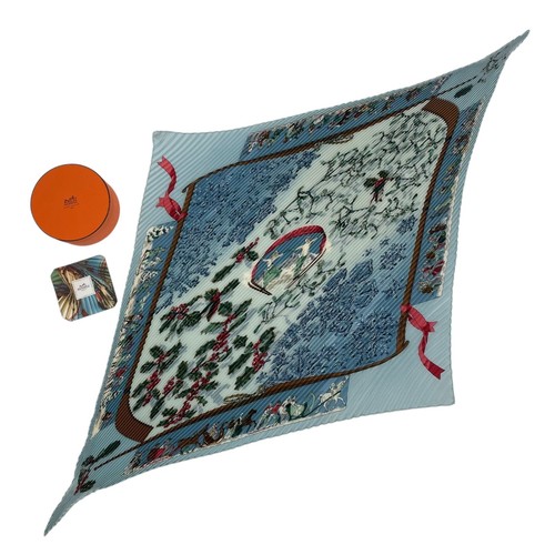 Hermes scarf pleated silk - hermes,