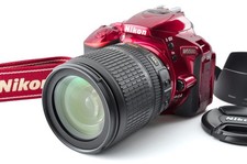Nikon D5500 Red AF-S DX 18-105mm VR Zoom Lens Kit [Near Mint] 8 712 Shots DSLR