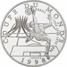 [#349627] France, 10 Francs, France 98, Brésil, 1998, Monnaie de Paris, BE, Silv
