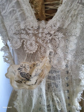 ?Magnolia Pearl?Maxi JABOT Pièce Unique D’Exception Dentelles Anciennes? ART