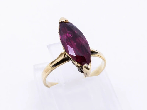 Bague marquise jaune - or, 18k